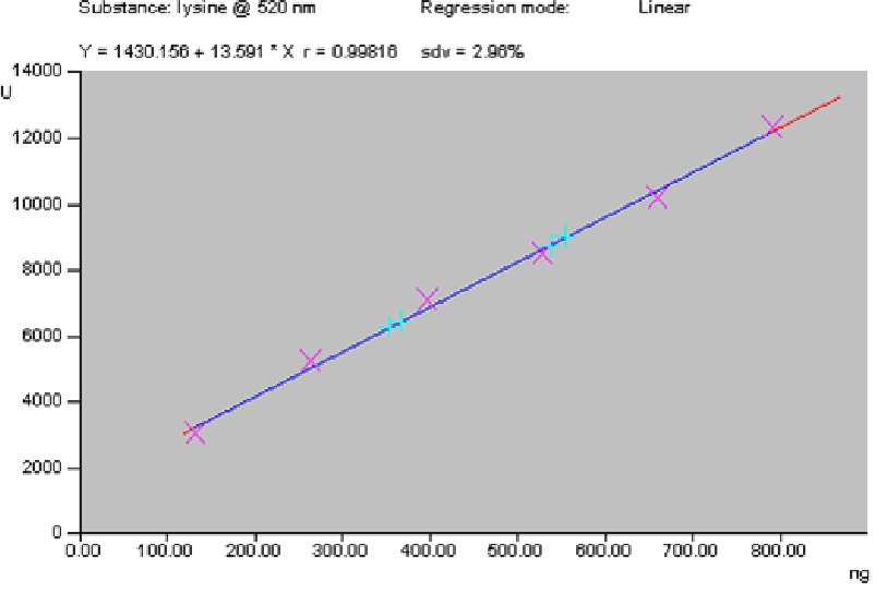 Calibration Curve of Lysine